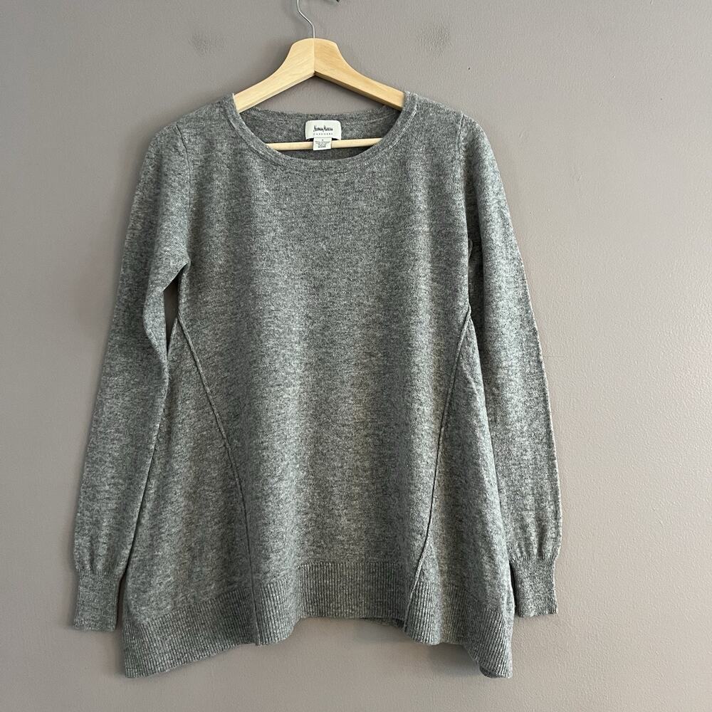 Neiman Marcus Cashmere Women's Sweater Tunic Asymmetric Lagenlook Gray S **Flaw
